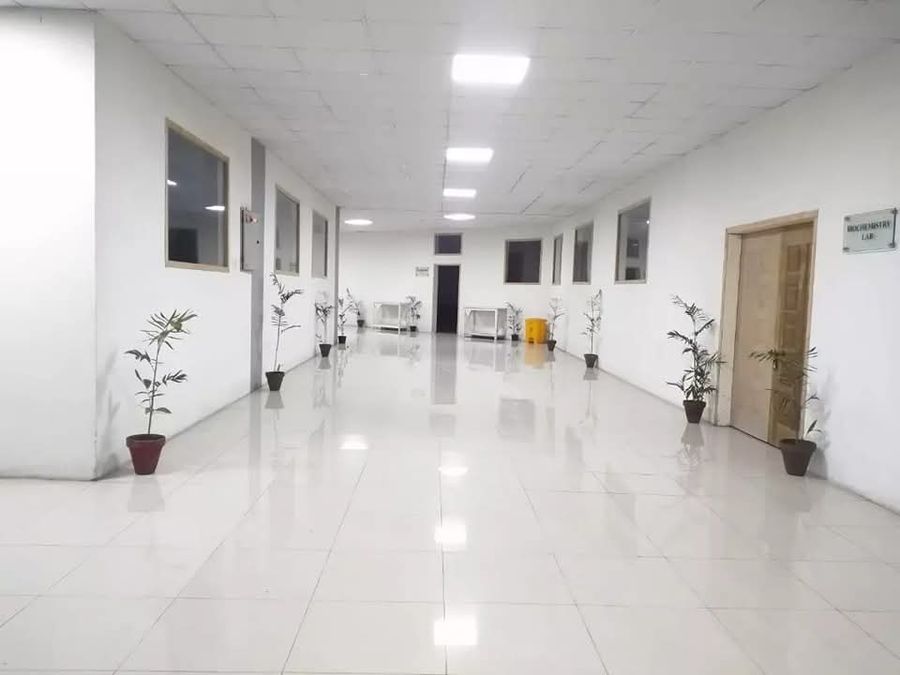Corridor leading to the Biochemistry Lab